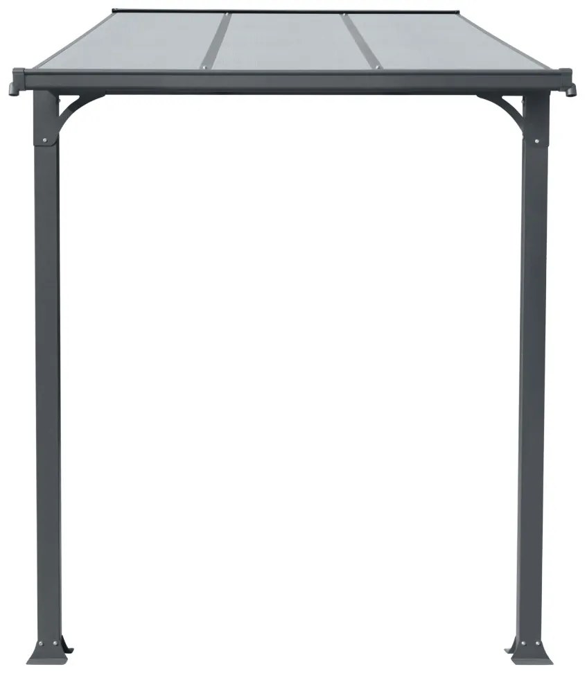 Hliníkový vchodový prístrešok BestBerg PD-3A / 3,3 m² / sivý