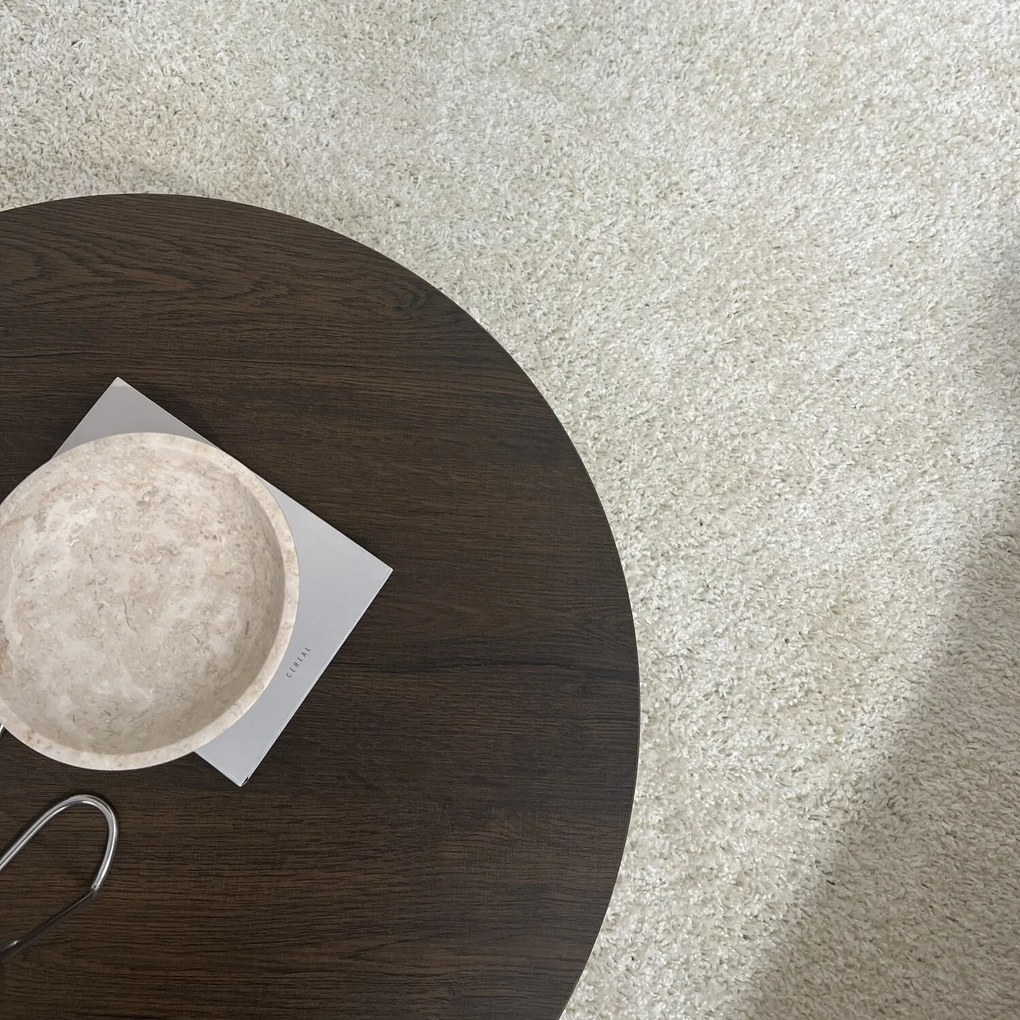 Ayyildiz, Kusový koberec Life Shaggy 1500 cream kruh, 80x80 (priemer) kruh, biela, obývacia izba