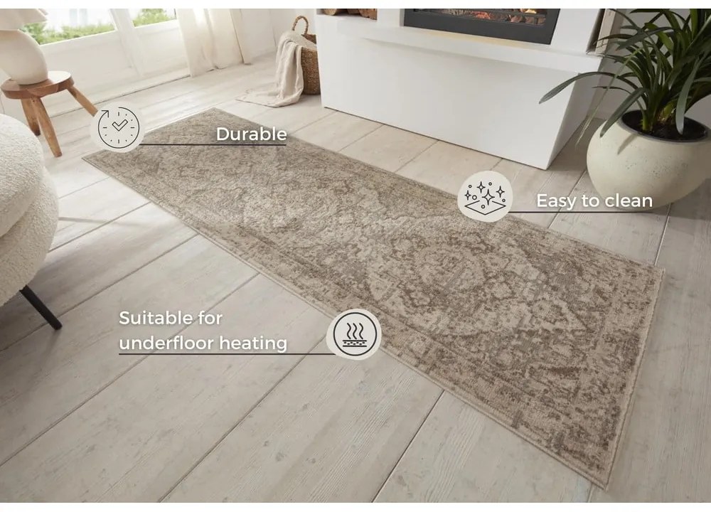 Sivý/béžový behúň 80x200 cm Terrain Designer Sand – Hanse Home