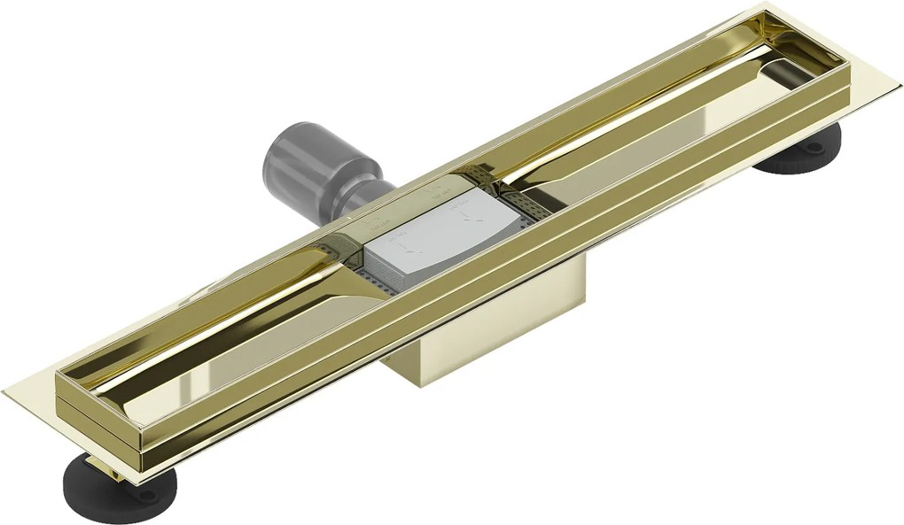 Mexen Flat nerezový sprchový žľab 60 cm - telo žľabu bez krytu, zlatá, 1515060
