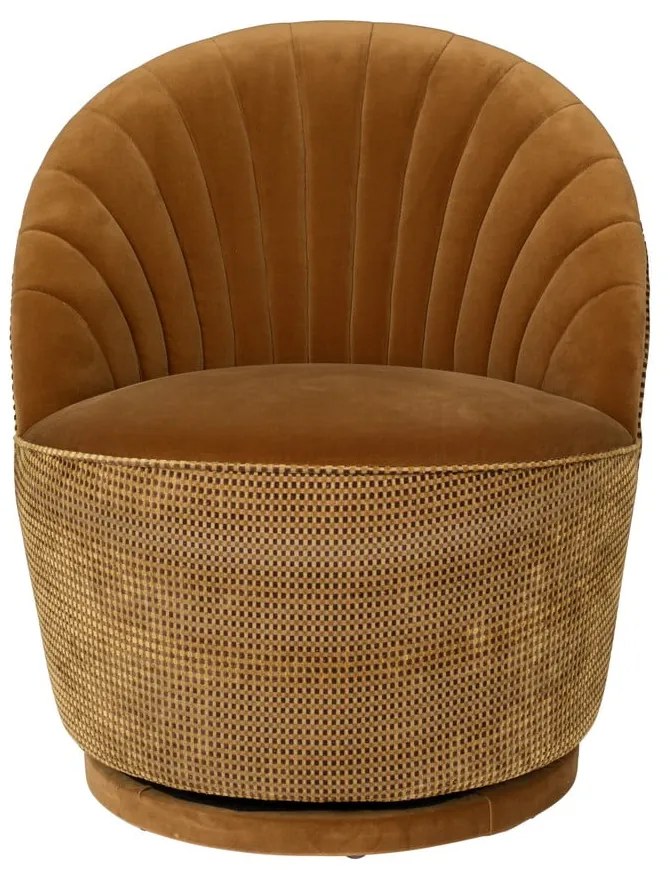 Hnedé zamatové kreslo Dutchbone Madison