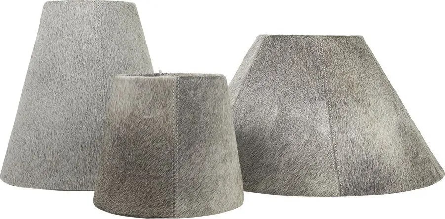 Kónické šedé tienidlo lampy z hovädzej kože - Ø 39 * Ø 16 * 23cm / E27