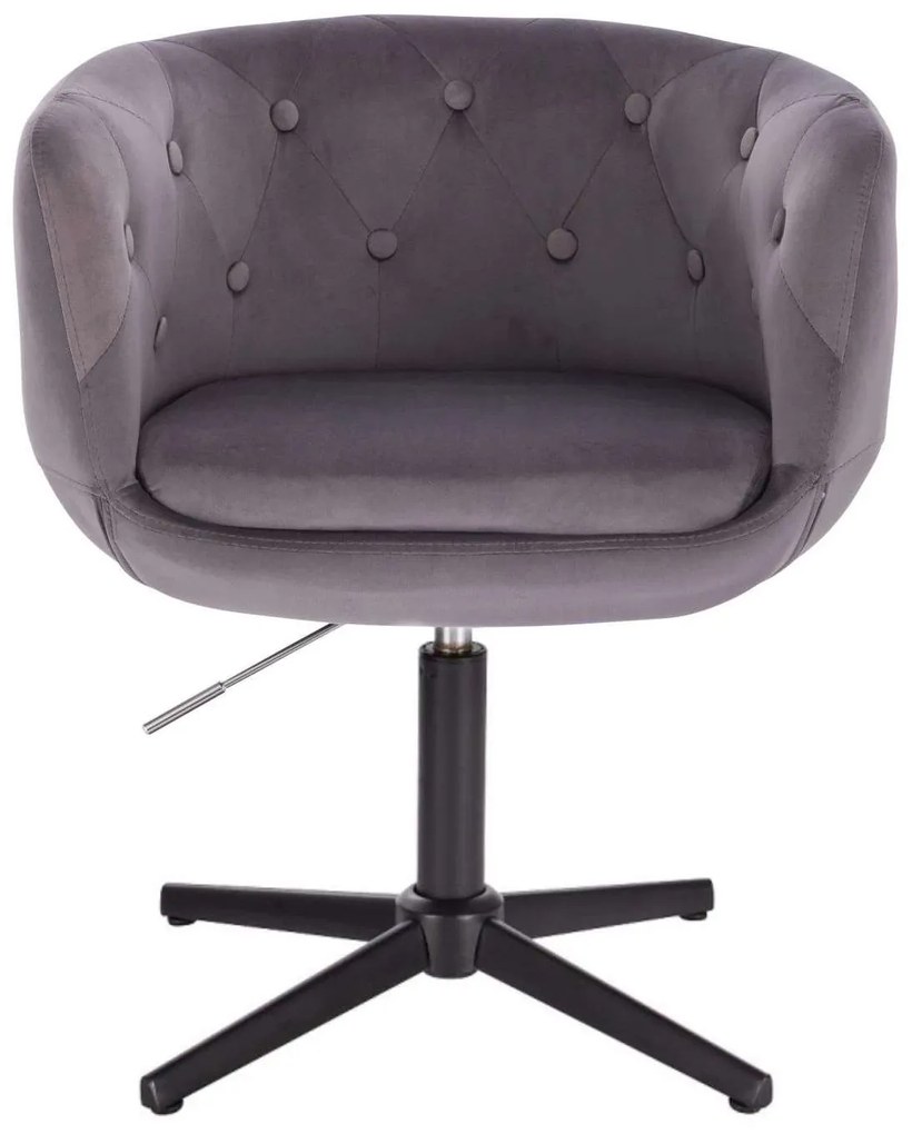 LuxuryForm DESIGN Kreslo MONTANA VELUR na čiernom kríži - šedé