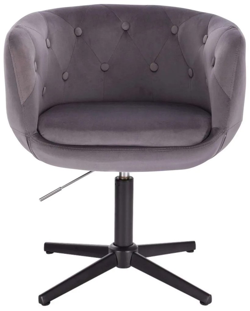 LuxuryForm DESIGN Kreslo MONTANA VELUR na čiernom kríži - sivé