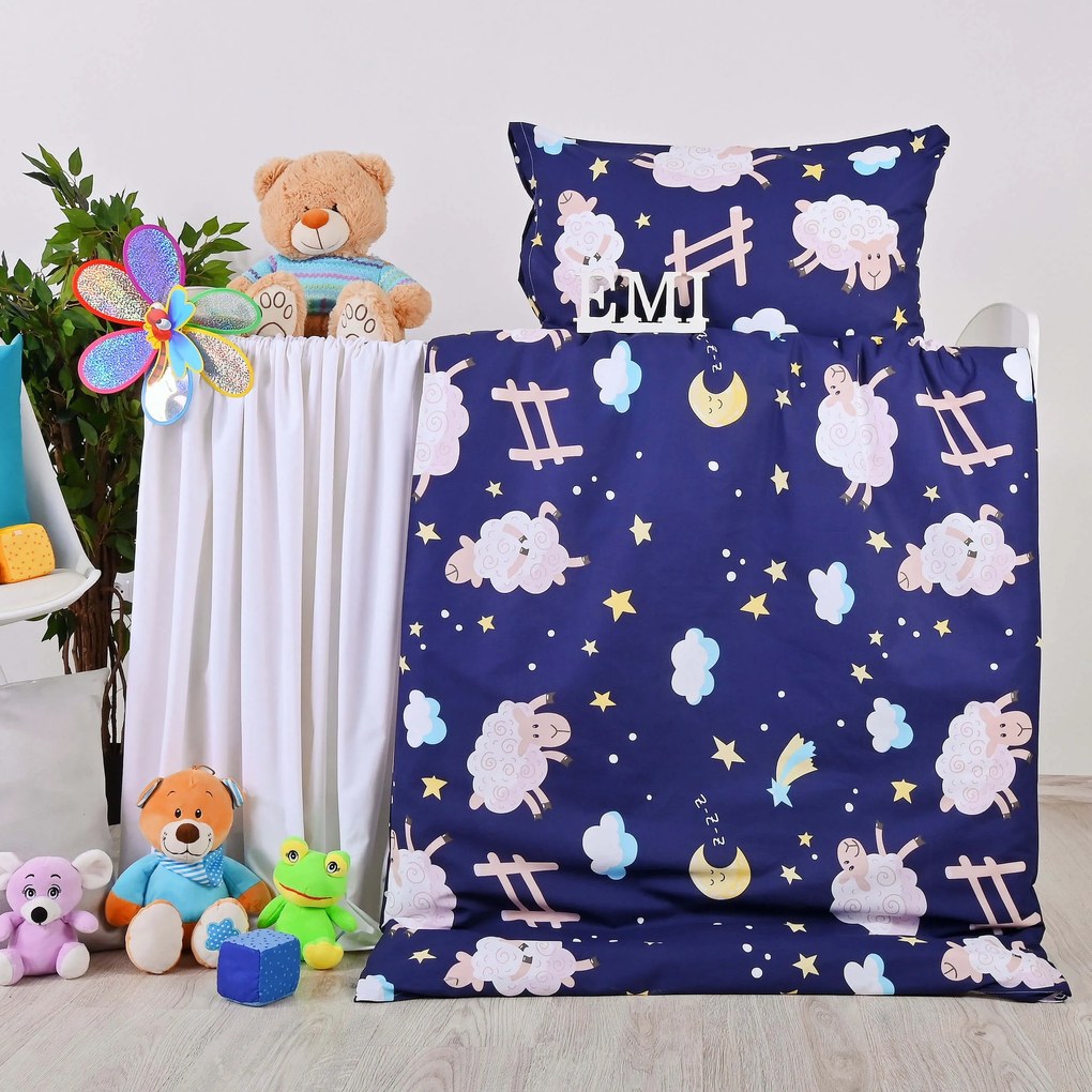 Obliečky detské Shaun modré EMI: Detský set 90x130 + 45x65