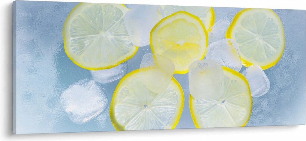 Obraz citróna v ľade (120x50 cm)