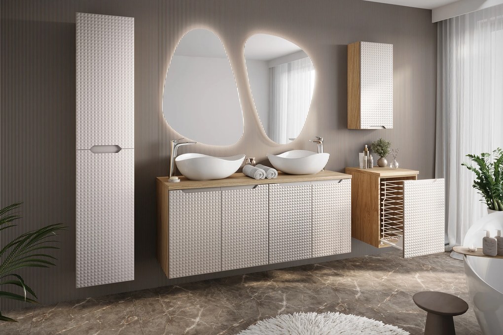 Comad Kúpeľňová skrinka závesná horná Luxor Beige 35 béžová/dub olejovaný
