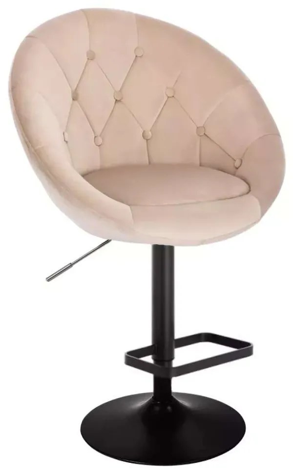 LuxuryForm DESIGN Barová stolička VERA VELUR na čiernom tanieri - latte