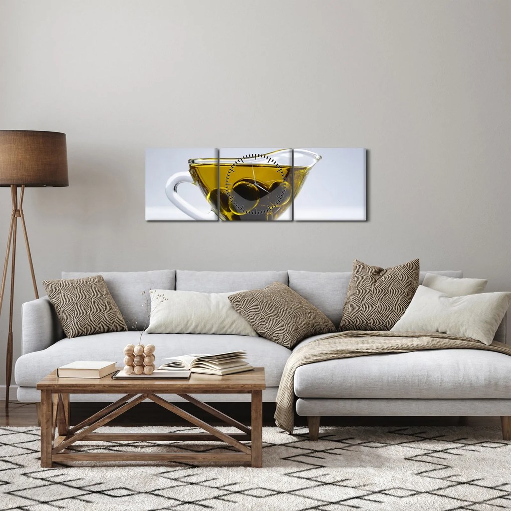 Obraz olivového oleja (s hodinami) (90x30 cm)