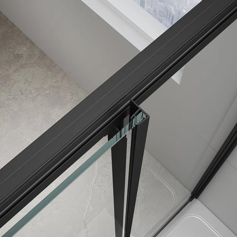 Polysan Polysan, EASY BLACK obdĺžniková sprchová zástena 900x800mm, číre sklo, EL5315B