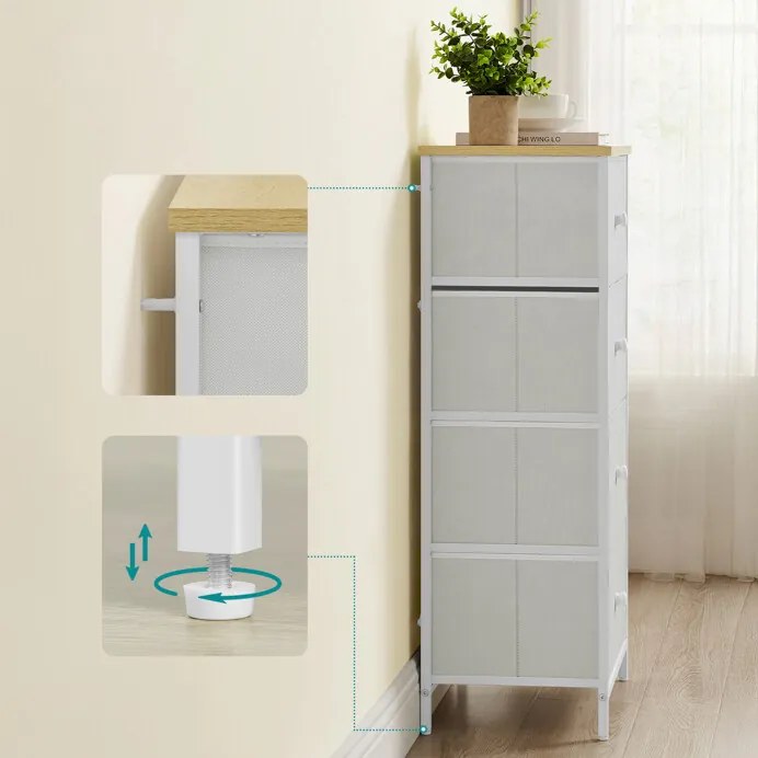 Autronic BONTEC Komoda 56x30x93cm, kov, šedá, AUK-E1051 GREY Farba: Šedá