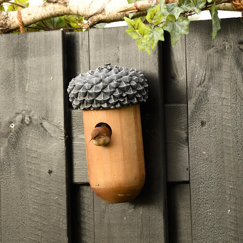 Vtáčia búdka Wooden, 25,5x14 cm, drevo, hnedá