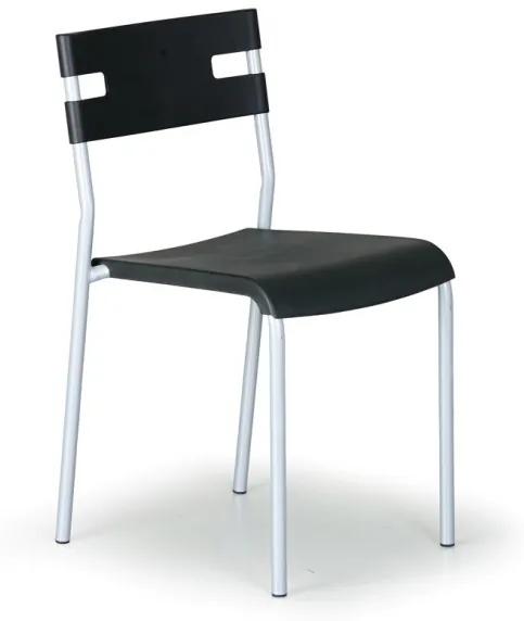 Plastová jedálenská stolička LINDY, čierna