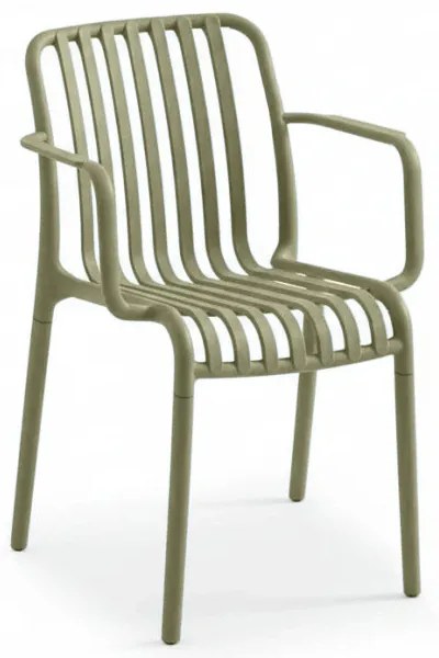 Plastová stolička TREGO s područkami, zelená