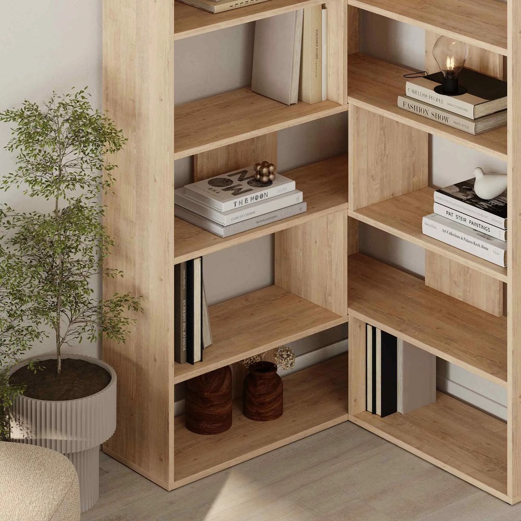Rohová knižnica MAURICIO no. 4, dub