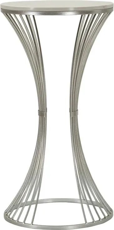 Odkladací stolík Funnel 50 cm strieborná/mramor