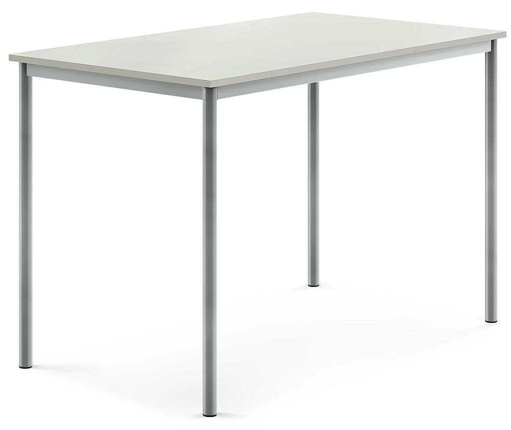 Stôl SONITUS, 1400x800x900 mm, HPL - šedá, strieborná