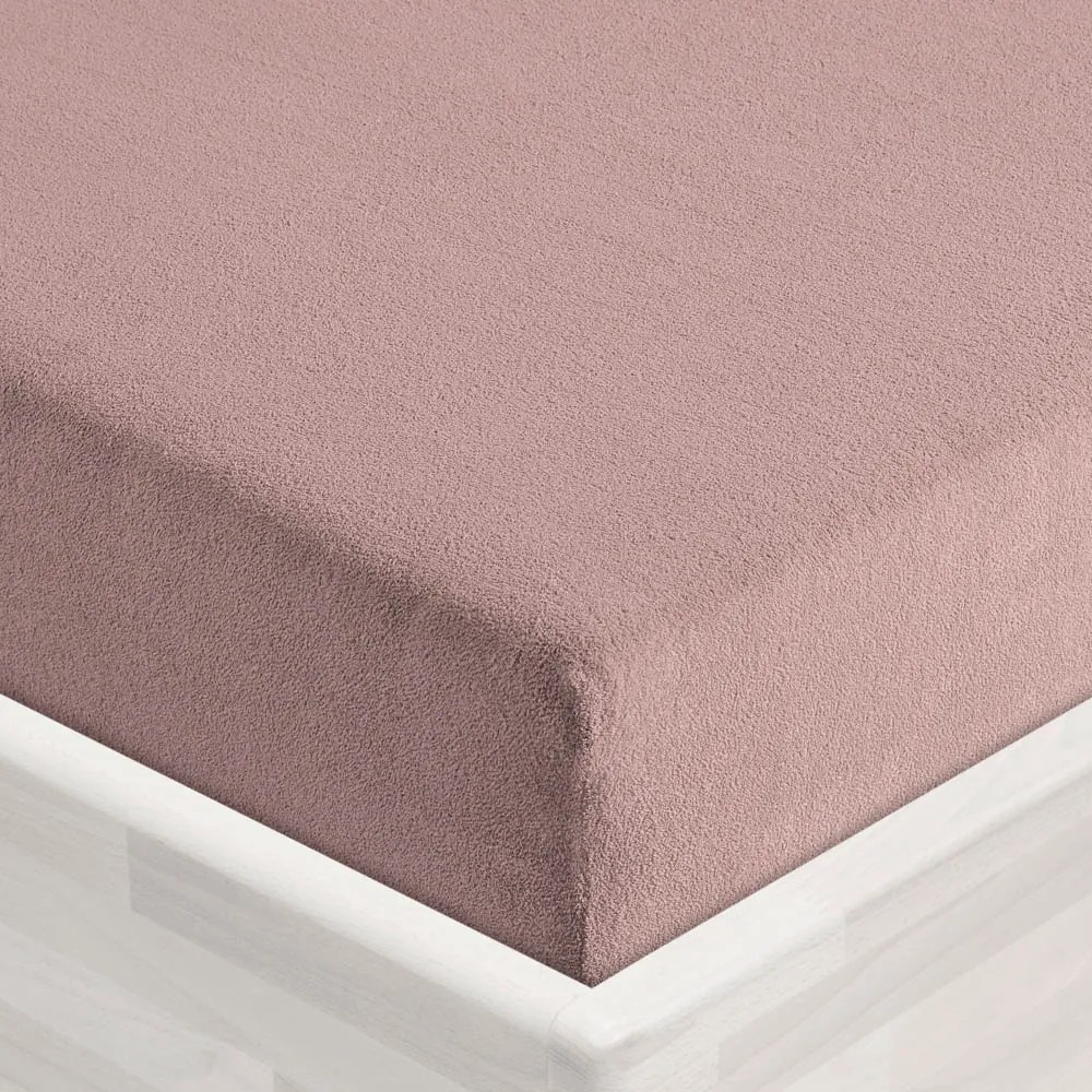 Froté napínacie prestieradlo FR-024 Hnedoružové 160 x 200 - výška 20 cm