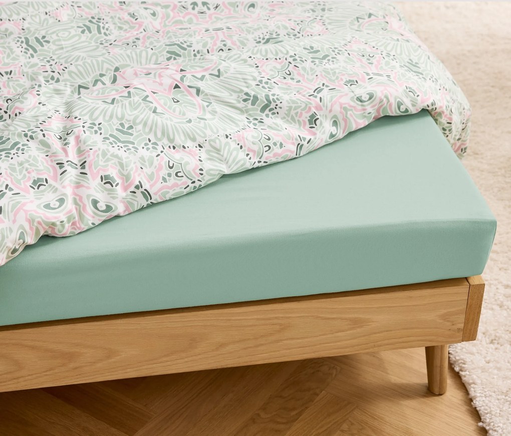 Džersejová napínacia plachta, štandardná veľkosť, svetlozelená