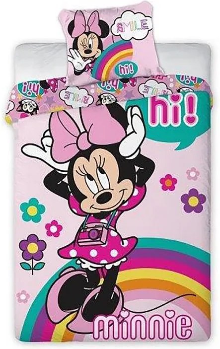 FARO Obliečky Minnie dúha Bavlna 140/200, 70/90 cm