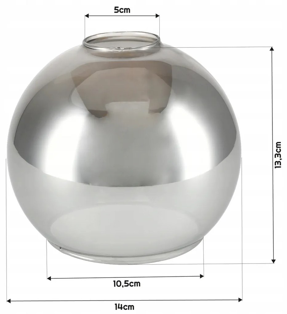 BERGE Sklenená LED stropná lampa 1xE27 - dymová guľa