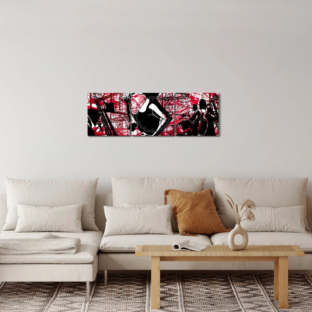 Obraz - Jazz (s hodinami) (90x30 cm)
