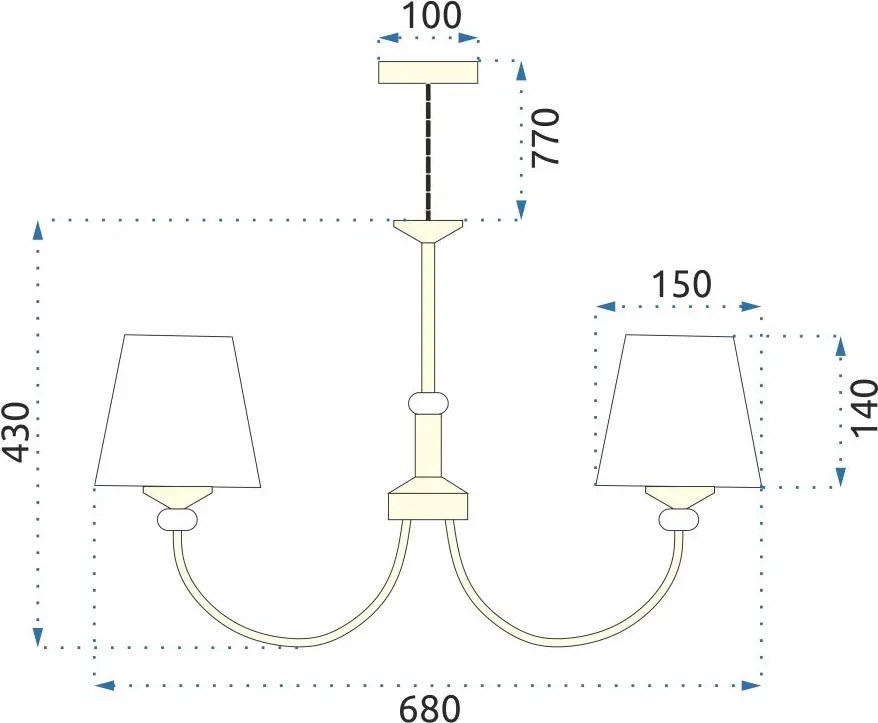 Toolight Toolight, stropná lampa 5xE14 APP1014-5CP, béžová, OSW-05557