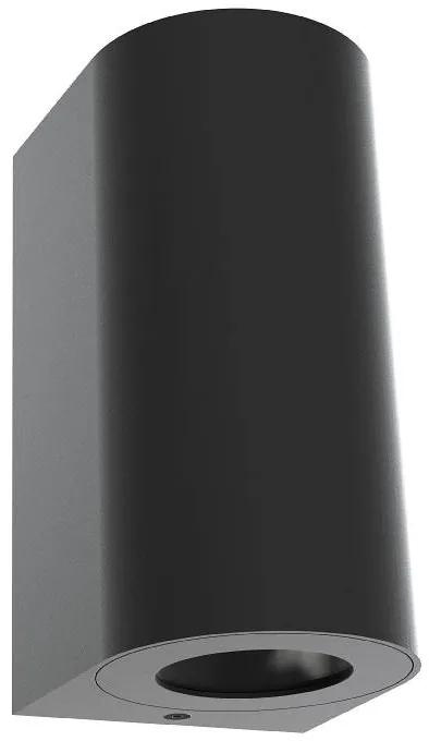NORDLUX Vonkajšie nástenné svietidlo CANTO MAXI, 2xGU10, 28W, čierne, okrúhle