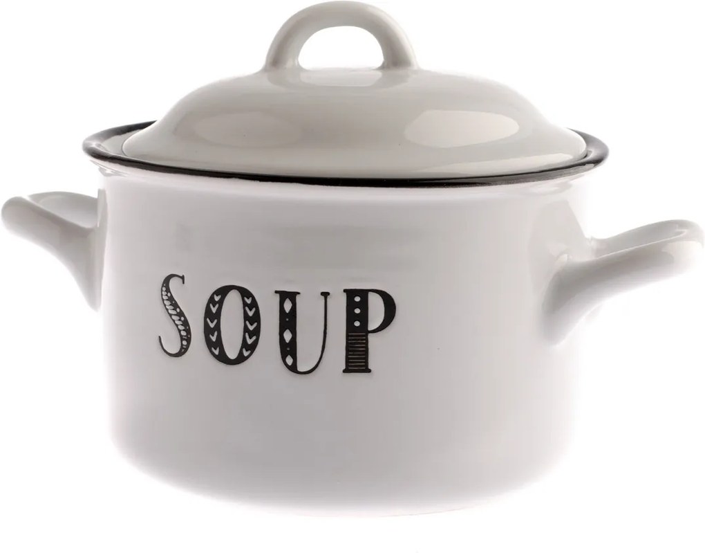 Keramický hrniec s pokrievkou Soup 920 ml