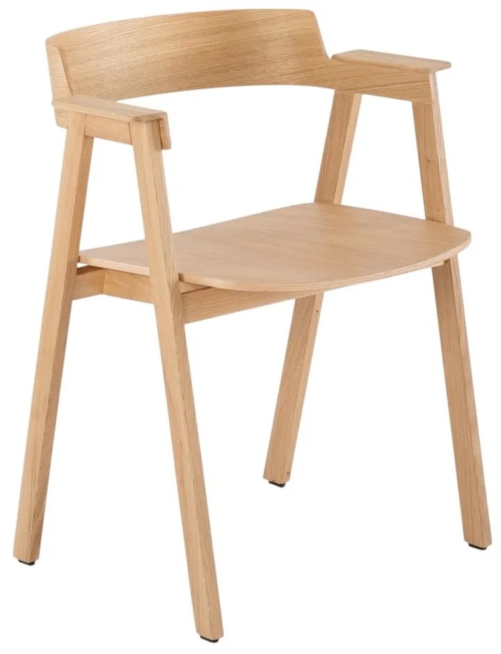 Jedálenská stolička s podrúčkami z dubového dreva v prírodnej farbe Flip – Gazzda