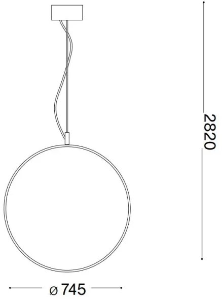 Ideal Lux - LED Luster na lanku CIRCUS LED/36W/230V pr. 74,5 cm CRI 90 čierna