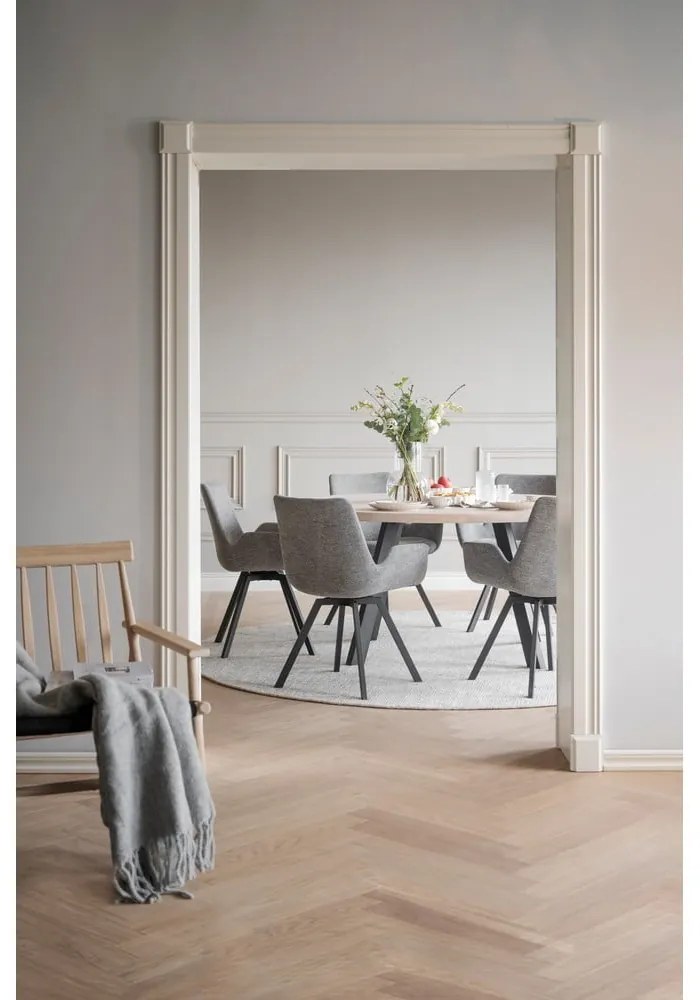 Sivé čalúnené jedálenské kreslá v súprave 2 ks Norwell – Rowico