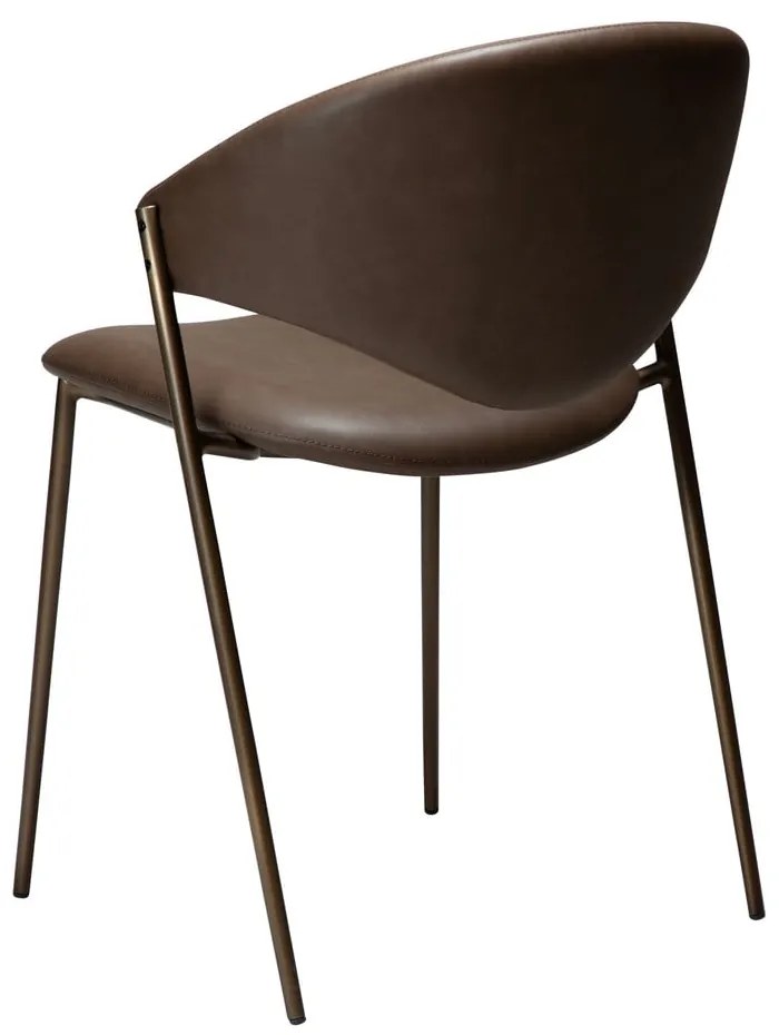 Tmavohnedá jedálenská stolička z imitácie kože Zone – DAN-FORM Denmark