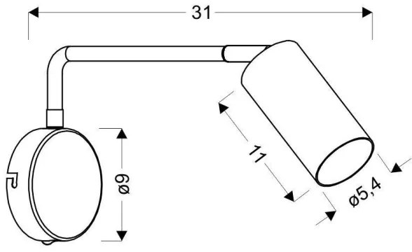 Nástenná lampička TINA 1xGU10/15W/230V čierna