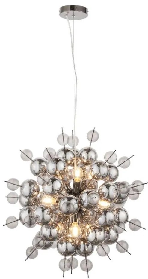 Endon 81583 - Luster na lanku JOULES 9xE14/7W/230V lesklý chróm/dymová