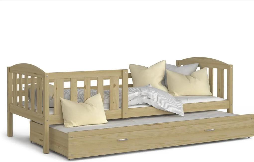 Expedo Detská posteľ KUBA P2 + matrac + rošt ZADARMO, masiv, 190x80 cm, borovice