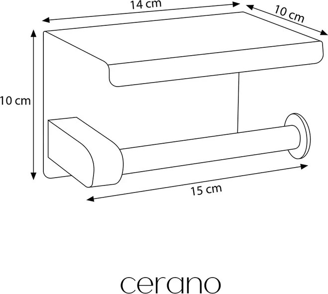 CERANO - Nástenný/Samolepiaci držiak toaletného papiera Balto - čierna matná, CER-479509