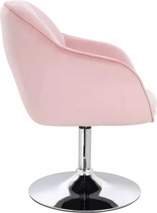 LuxuryForm DESIGN Stolička AVOLA VELUR na striebornom tanieri - svetlo ružová