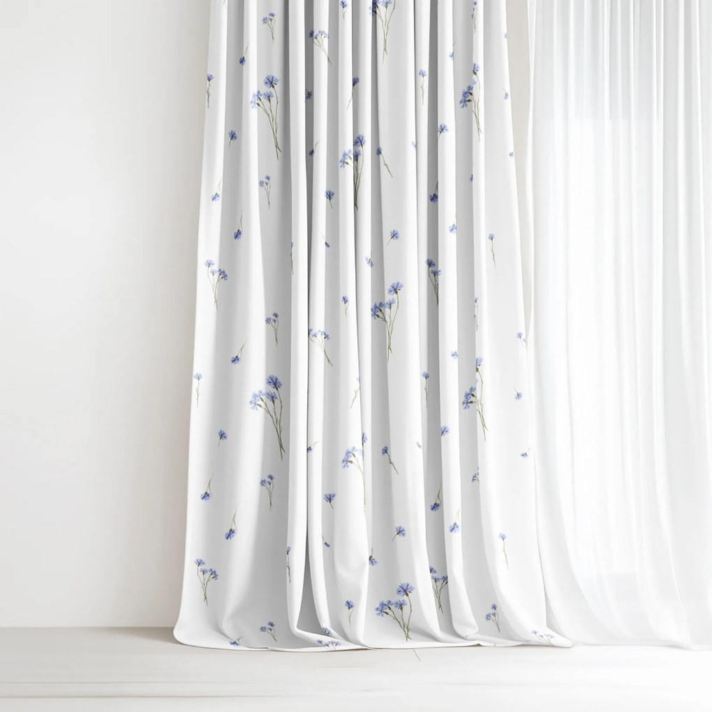 Goldea dekoračný záves - modré nevädze 140x150 cm