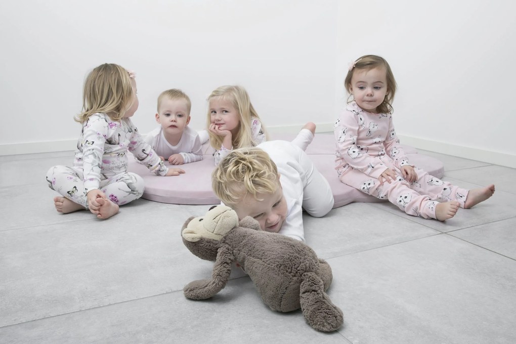 Detská variabilná podložka na hranie flower ružová 160 cm