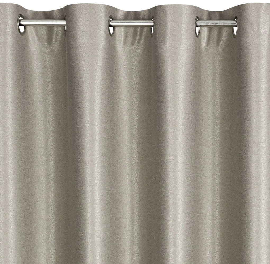 ZATEMŇOVACÍ ZÁVES NA KRÚŽKOCH SELINA 140X250 CM TMAVOBÉŽOVÁ