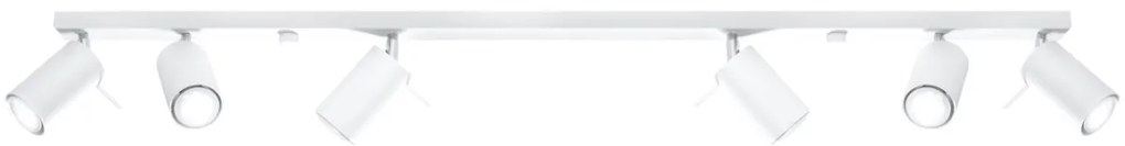 Bodové svietidlo Ring, 6x biele kovové tienidlo, (možnosť polohovania)