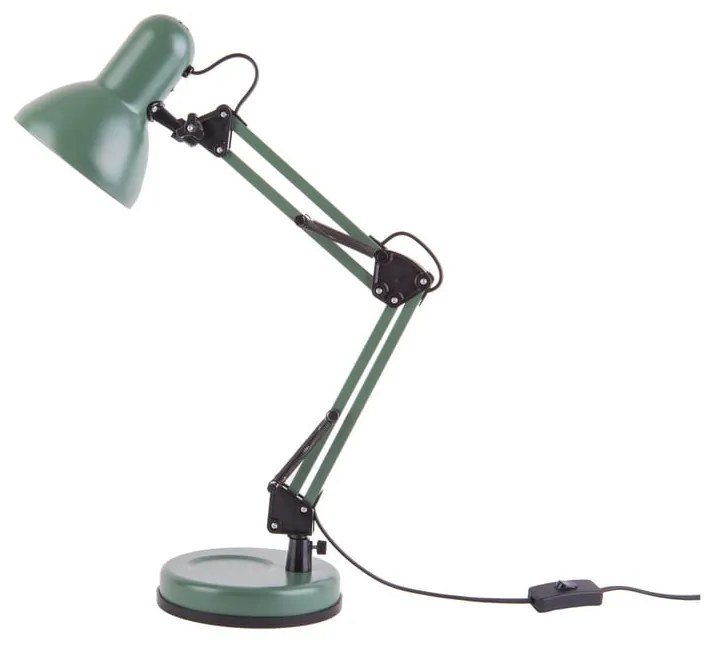 Zelená stolová lampa s čiernymi detailmi Leitmotiv Hobby, ø 12,5 cm