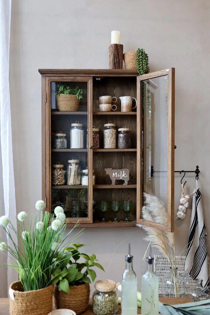 Chic Antique Sklenená dóza Wicker Lid 1,2 l