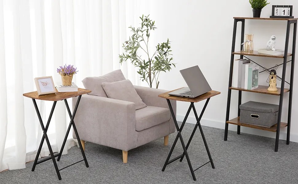 Skladací odkladací stolík Vasagle Fiona 48 cm hnedý/čierny