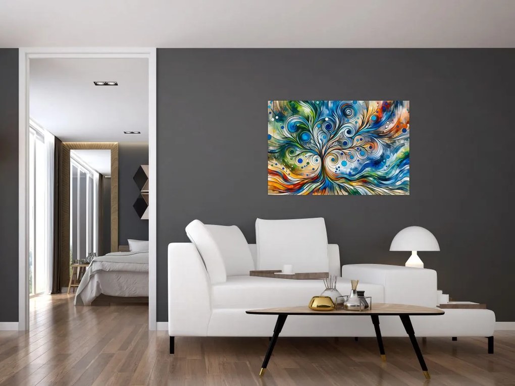 Obraz – Farebný energetický strom (90x60 cm)