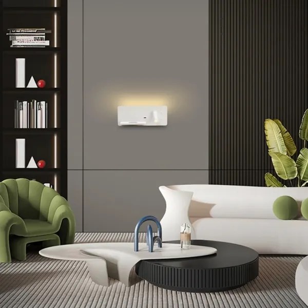 Immax 08286L-LED Nástenné sviet. s pol., USB a bezdr. nab. LED/3W/230V + LED/3W