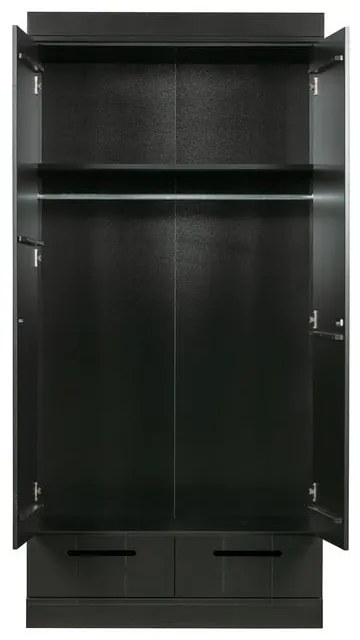 Čierna šatníková skriňa z borovicového dreva 94x195 cm Connect - WOOOD
