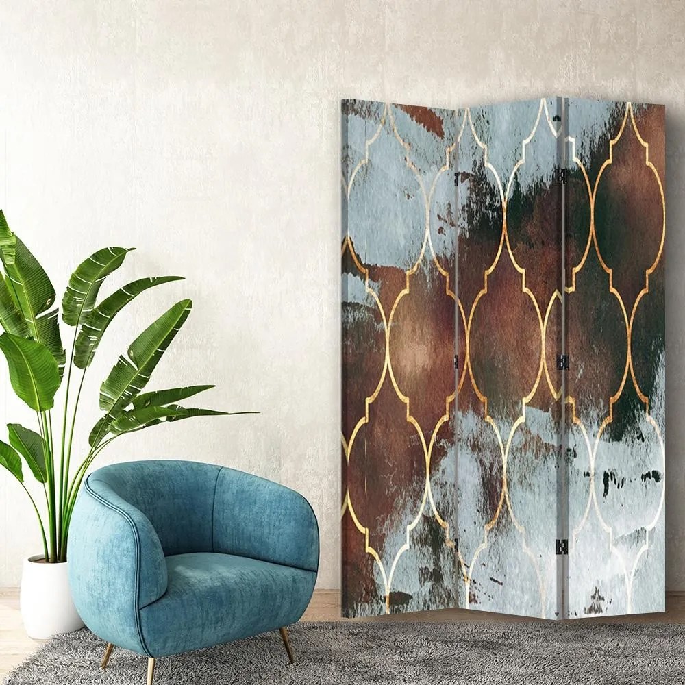 Gario Paraván Marocký ďatelina v hnedej farbe Rozmery: 180 x 170 cm, Prevedenie: Korkový paraván