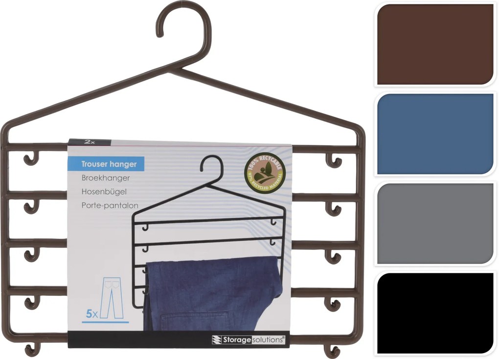 Sada 2 plastových ramienok, Storage Solutions Farba: Hnedá